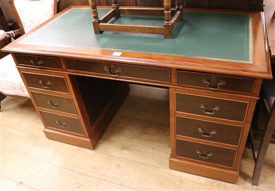 A pedestal desk, W.140cm